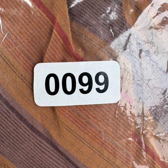 New St John’s Bay Retro 70s Button Up Orange Shirt Size Large Stripe Peasant Top - Picture 6 of 6